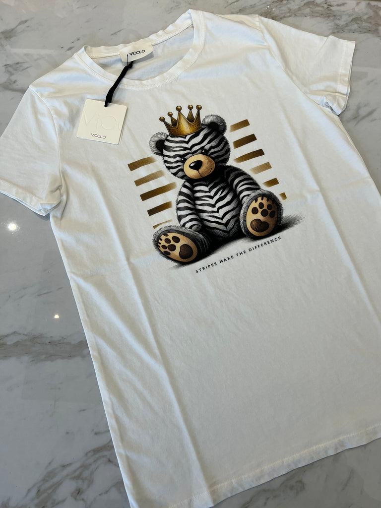 ViCOLO•T-shirt Teddy zebra