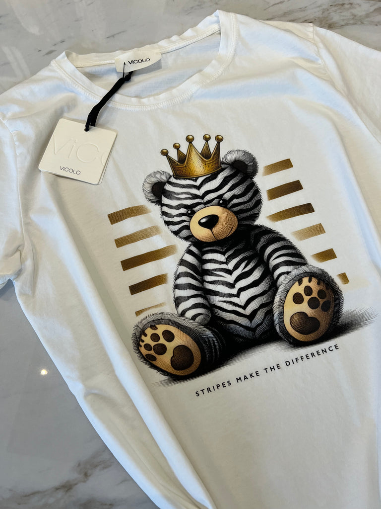 ViCOLO•T-shirt Teddy zebra