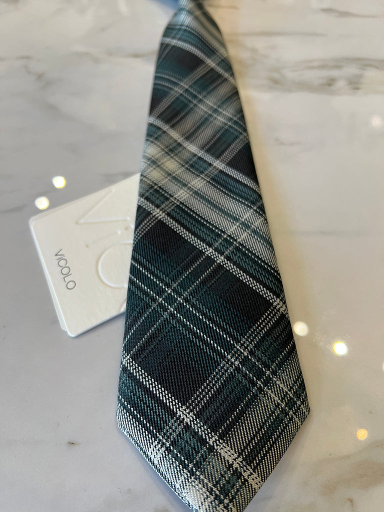 Vicolo-Cravatta stampa scozzese verde