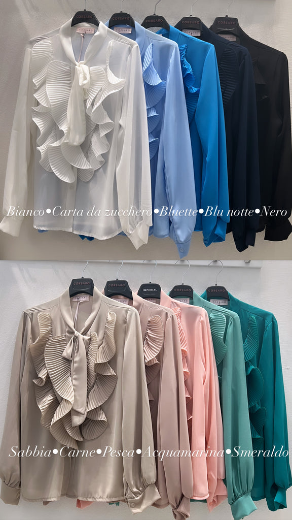 CORSARO•Camicia con rouches plissé•Più colori