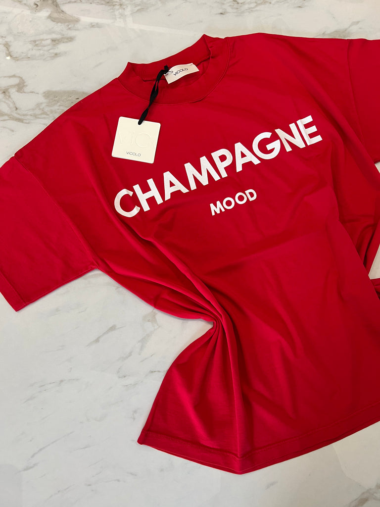 ViCOLO•T-shirt over Champagne Mood•Rosso