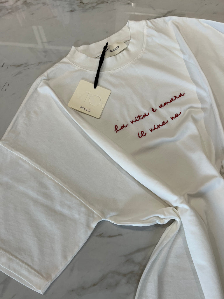 ViCOLO•T-shirt over La vita è amara, il vino no
