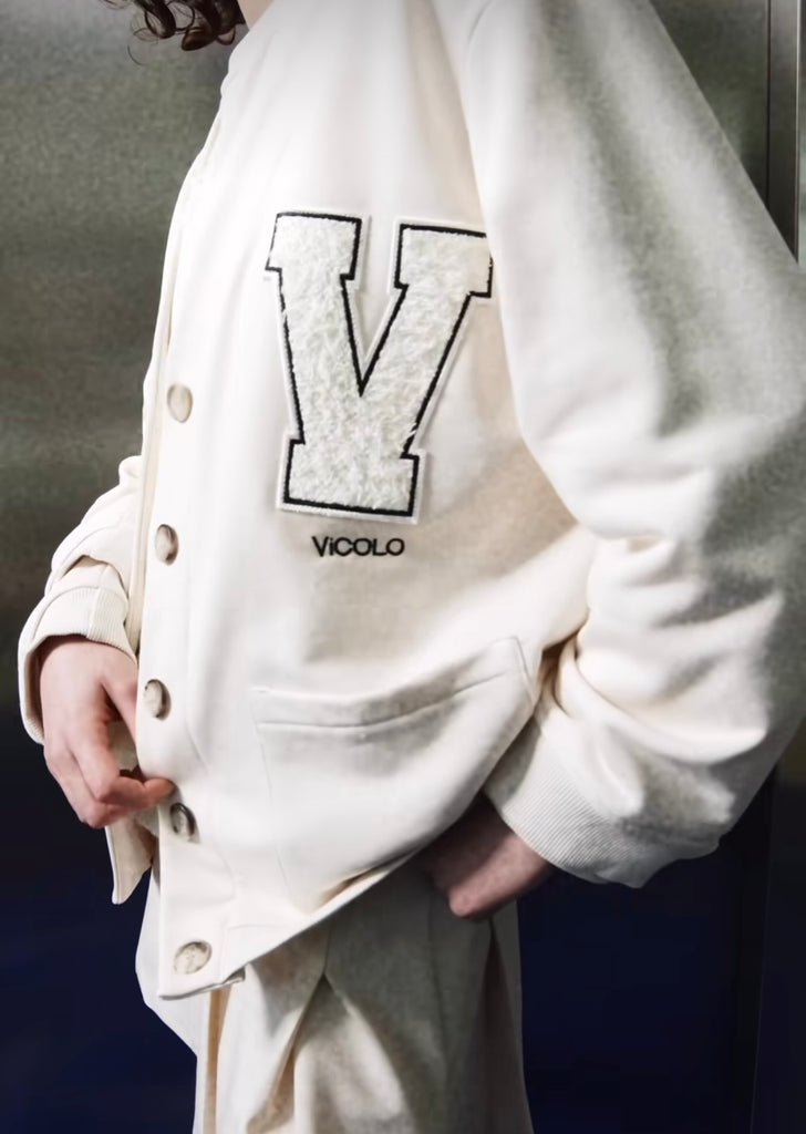 ViCOLO•Cardigan in felpa con patch V pelosetto•Più colori