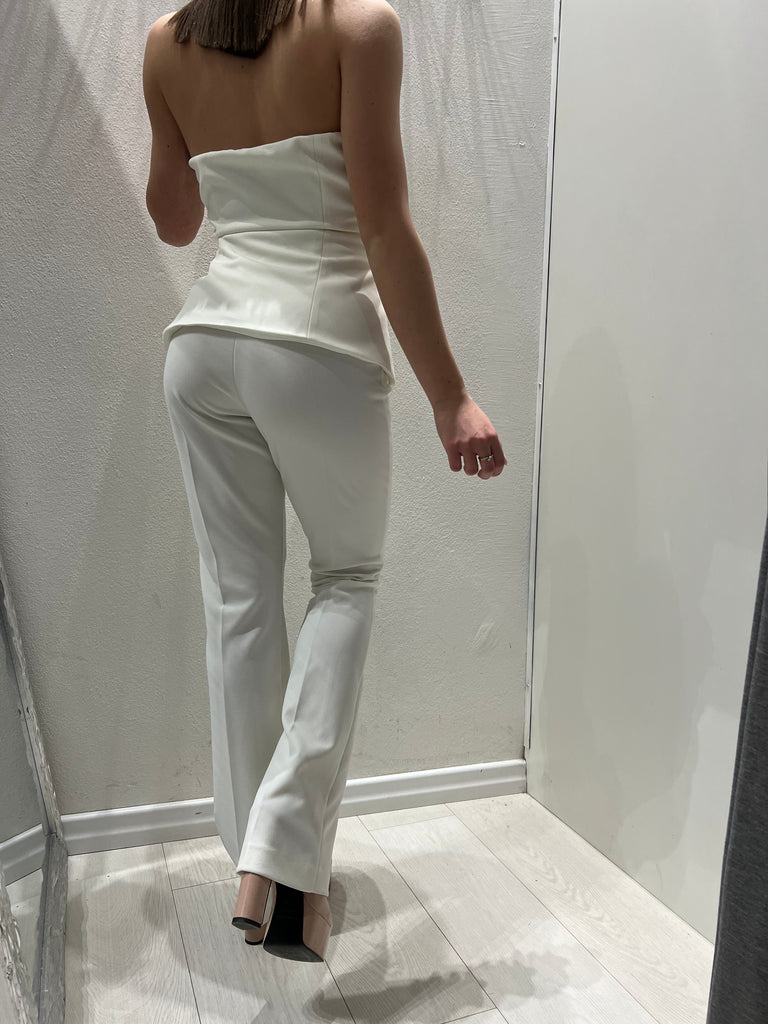 ViCOLO•Tuta intera jumpsuit bianca con bottoni gioiello