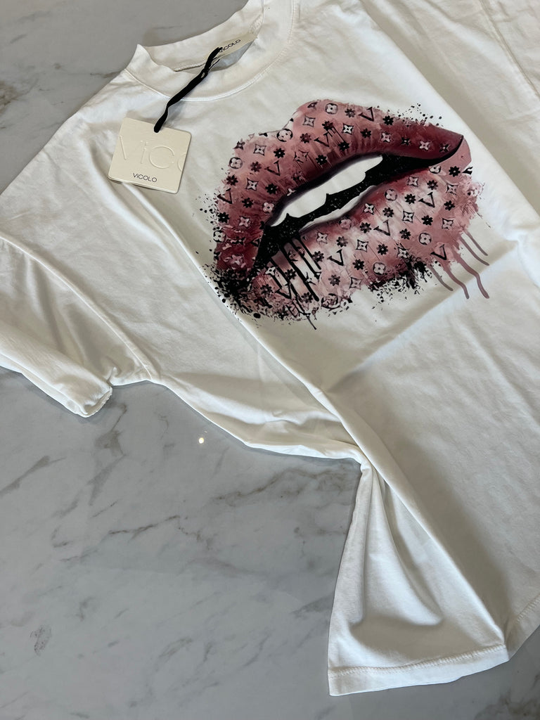 ViCOLO•T-shirt Lips LV pink