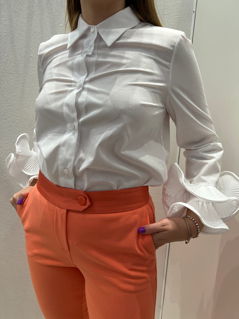 Imperial-Pantalone mango con fascia in raso in vita