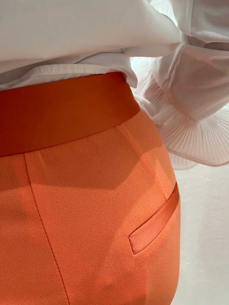 Imperial-Pantalone mango con fascia in raso in vita