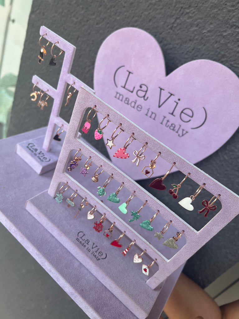 La Vie•Orecchino singolo ad anello con charm•Scegli il tuo