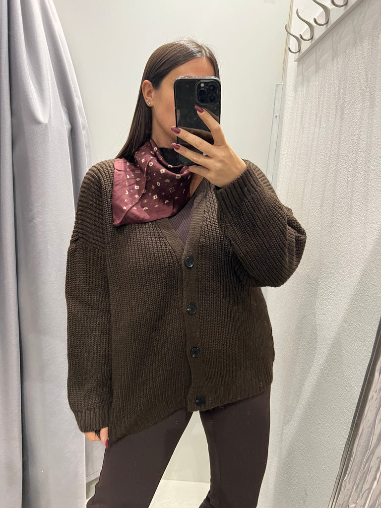 BLK30 LUMINA•Cardigan over con foulard•Più colori