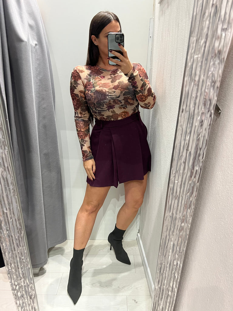 IMPERIAL•Gonna pantaloncino prugna