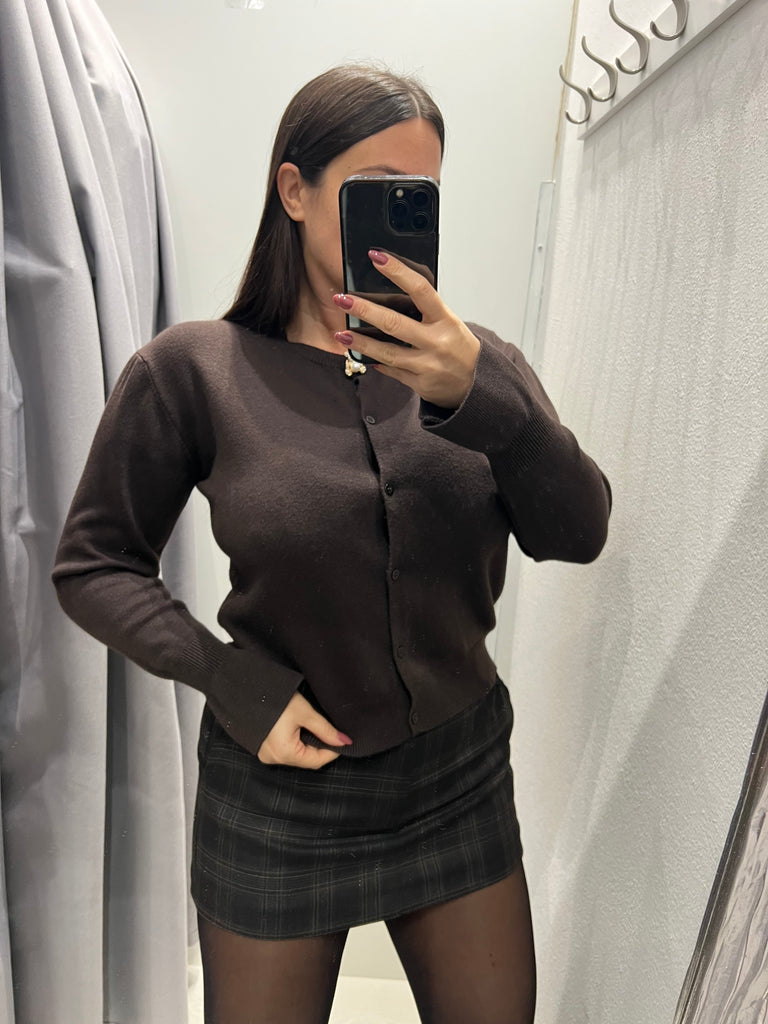 Philia Loft•Cardigan manica campana bottone gioiello•Più colori