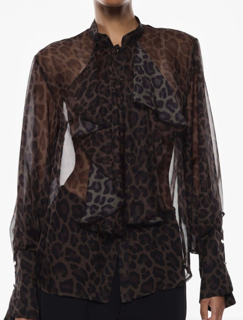 IMPERIAL•Camicia maculata velata volant