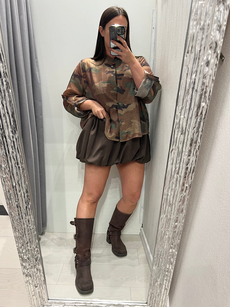 HaveOne•Camicia coreana camouflage