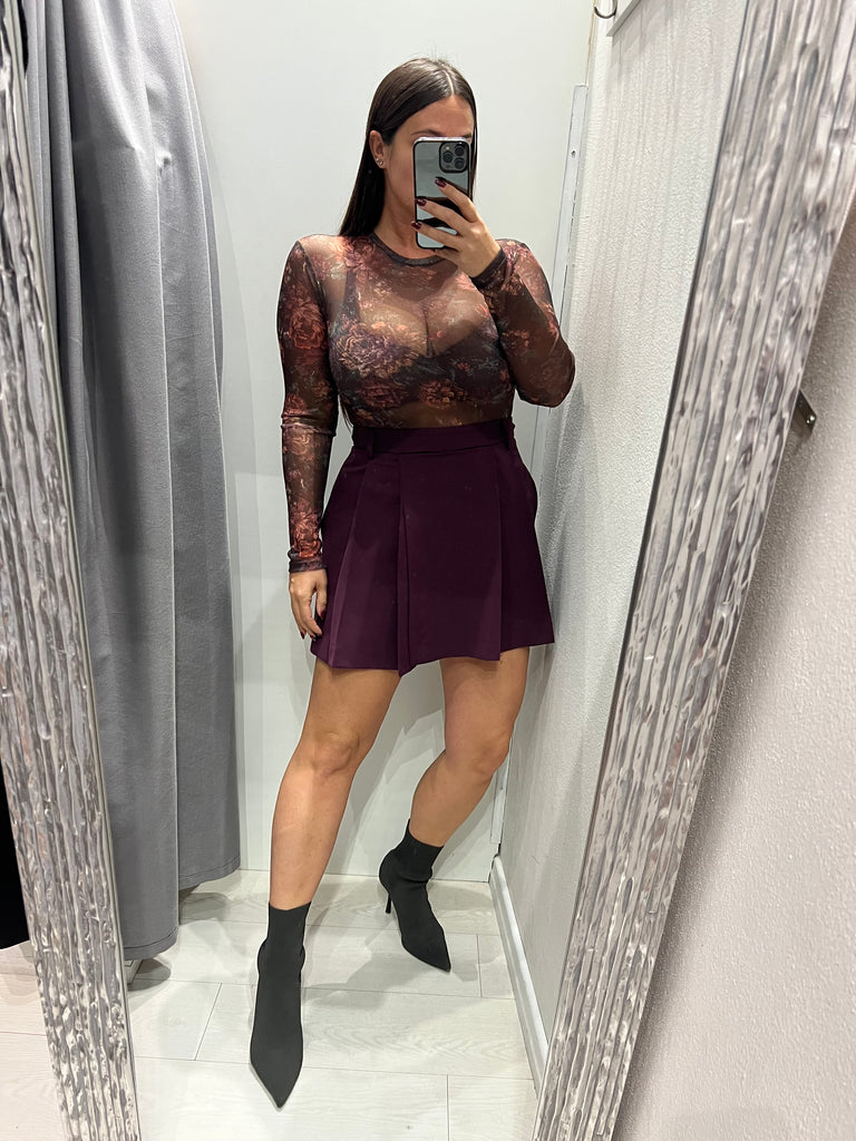 IMPERIAL•Gonna pantaloncino prugna