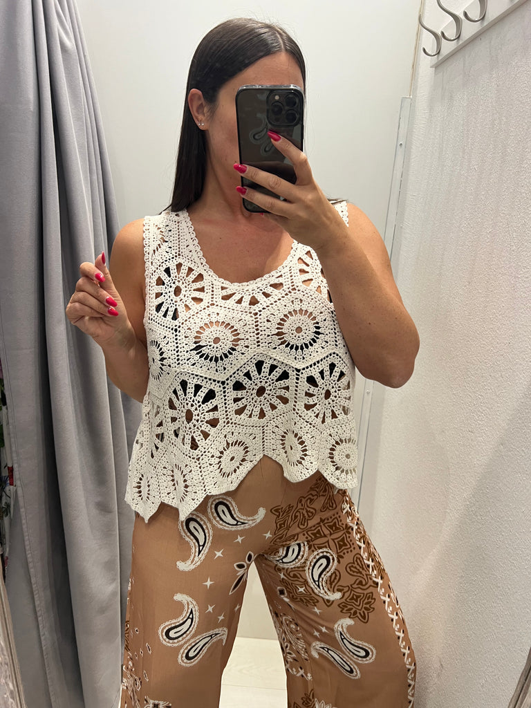MSS💥HaveOne•Top canotta maglia crochet•Più colori