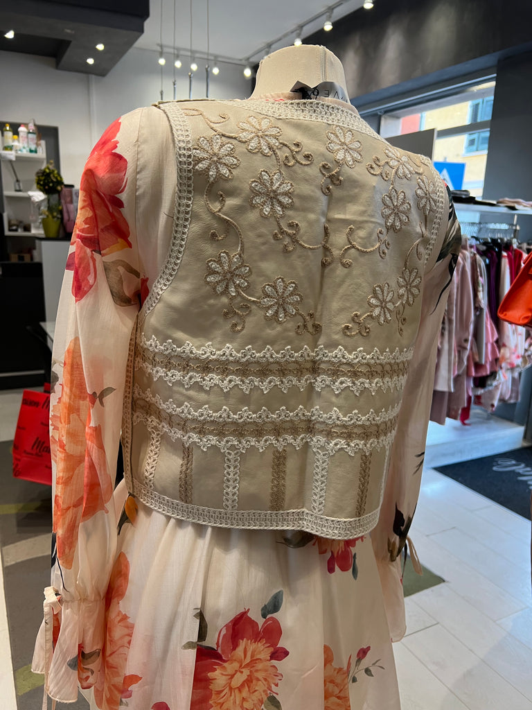 HaveOne•Gilet burro ricamo
