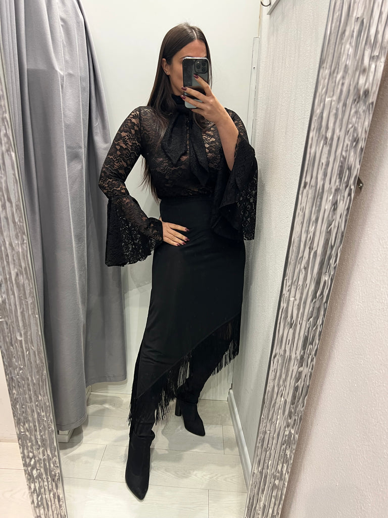 KONTATTO•Maglia pizzo manica campana