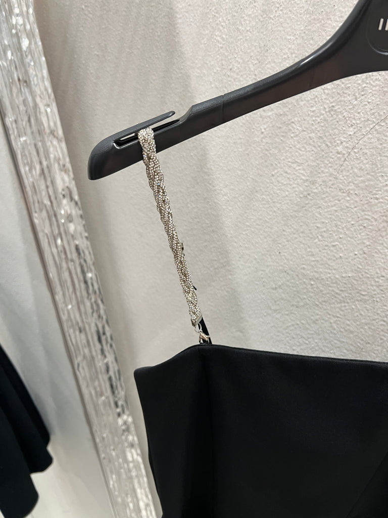 🚨IMPERIAL•Abitino con spallini gioiello•Nero+strass argento