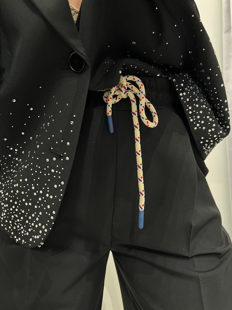 ViCOLO•Pantalone palazzo coulisse nero