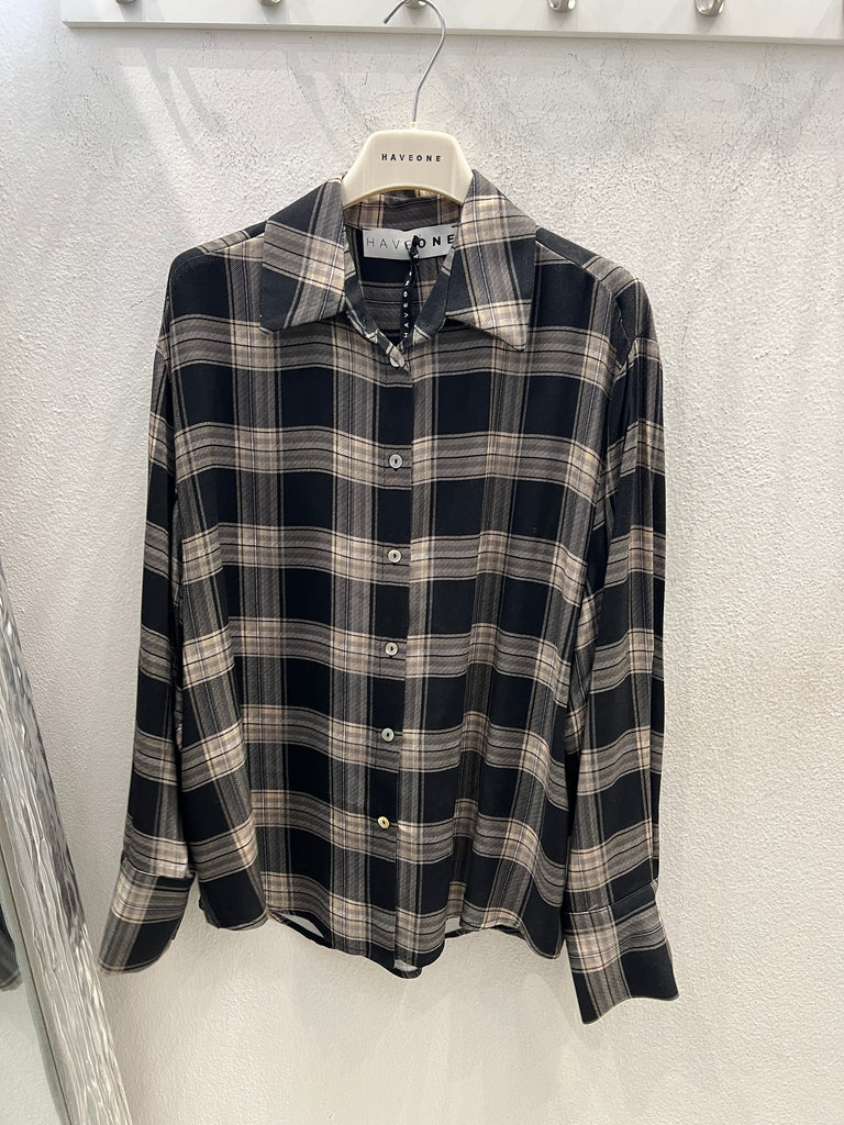 HaveOne•Camicia check beige/grigio/nero