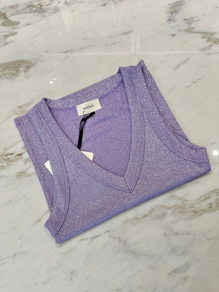 EVER ViCOLO•Canotta scollo V con lurex•Più colori Maison Malé