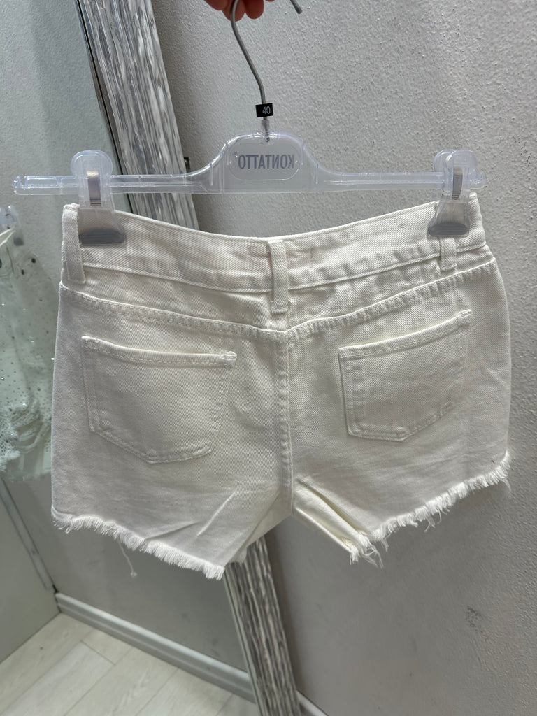 🚨KONTATTO•Shorts strass bianco