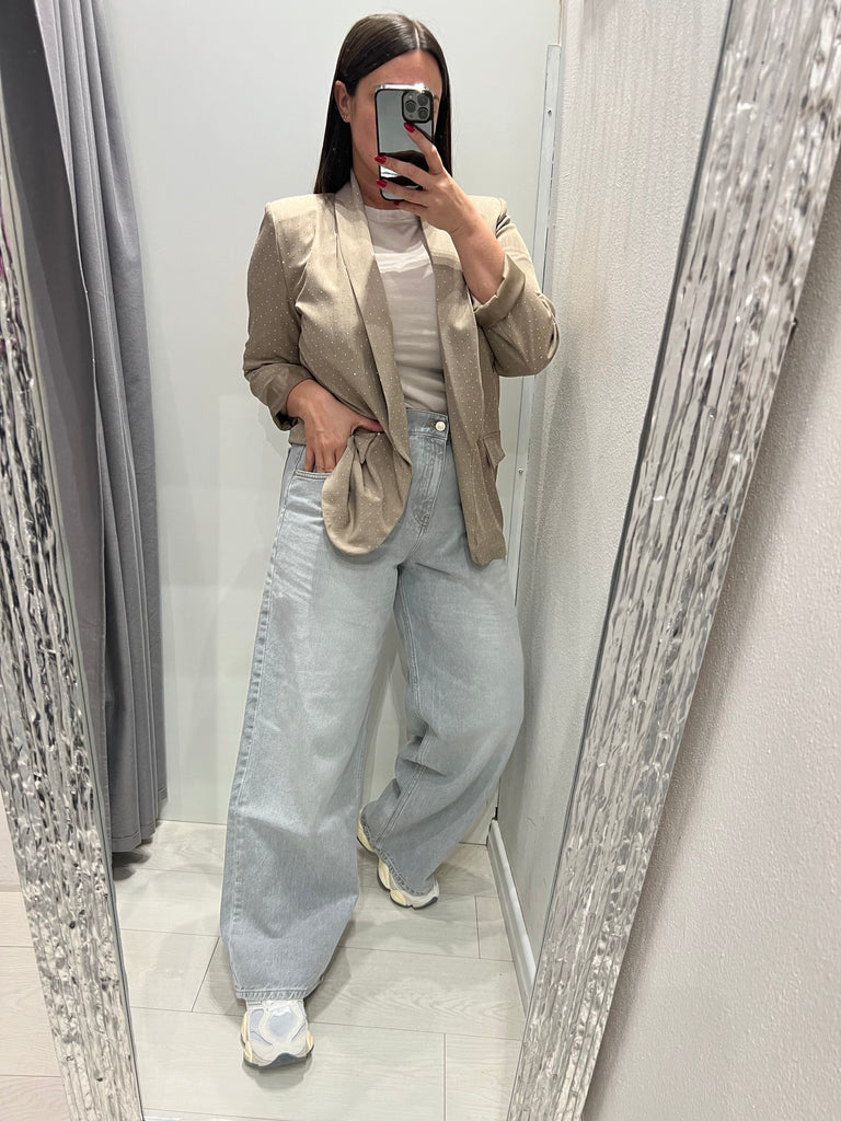 ViCOLO•Jeans palazzo straight grigio Mia