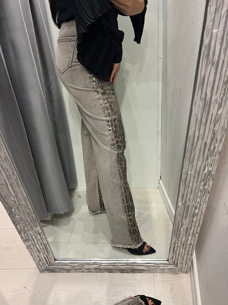 LUMINA•Jeans sabbiato maculato spalmato