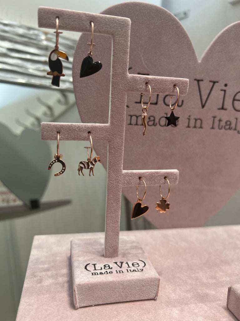 La Vie•Orecchino singolo ad anello con charm•Scegli il tuo