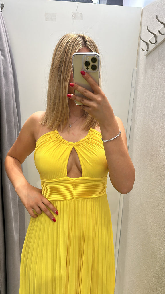 🚨ViCOLO•Abito lungo plissé giallo