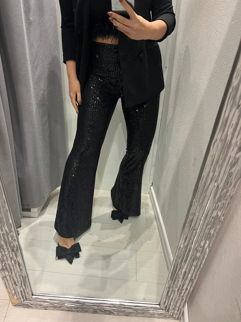 ViCOLO•Pantalone leggings zampa paillettes