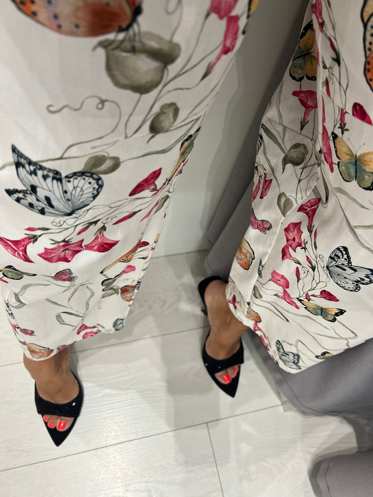 🚨IMPERIAL•Pantalone baloon stampa floreale farfalle