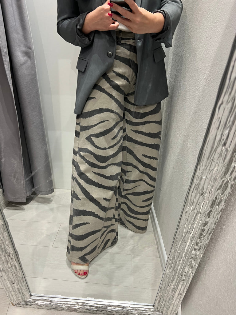 ViCOLO•Jeans palazzo Myrta zebrato