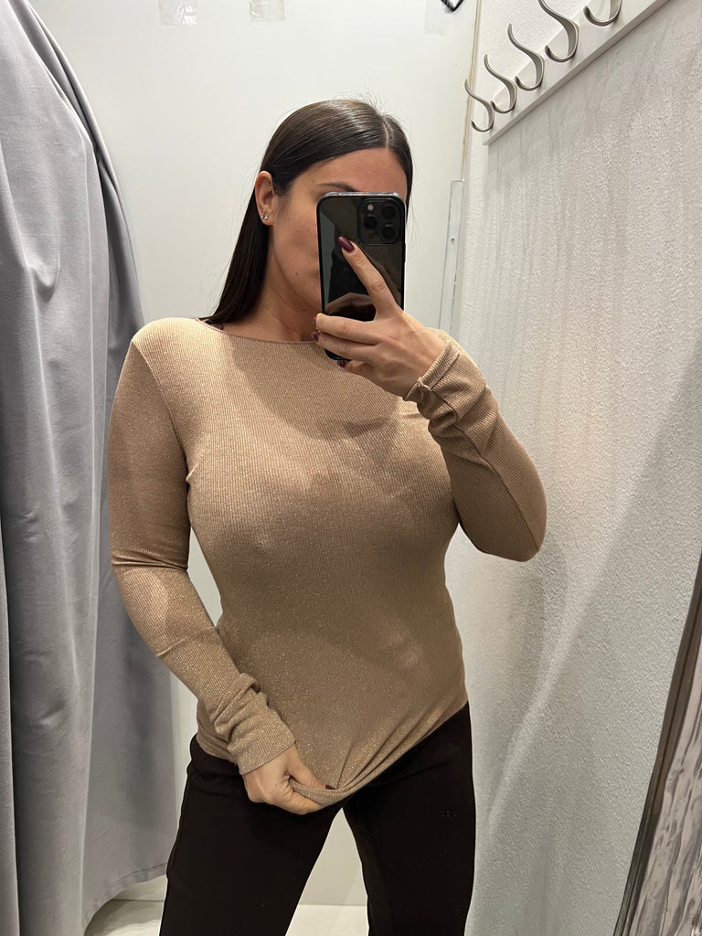 Susy Mix•Maglia elasticizzata scollo barca lurex•Più colori