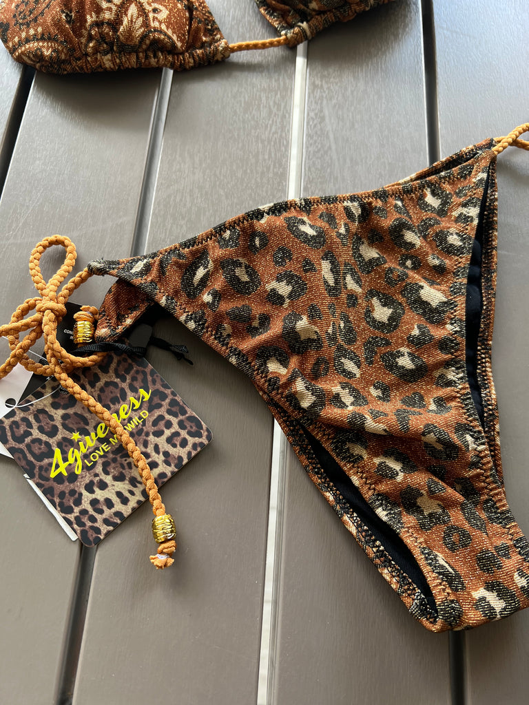 🚨4giveness-Bikini triangolo e slip laccetti Indio Ocellot
