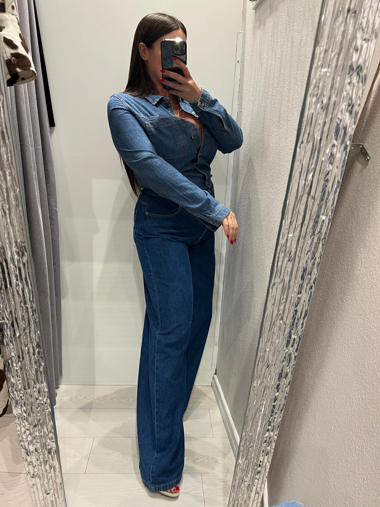 HaveOne•Tuta in jeans doppio tessuto