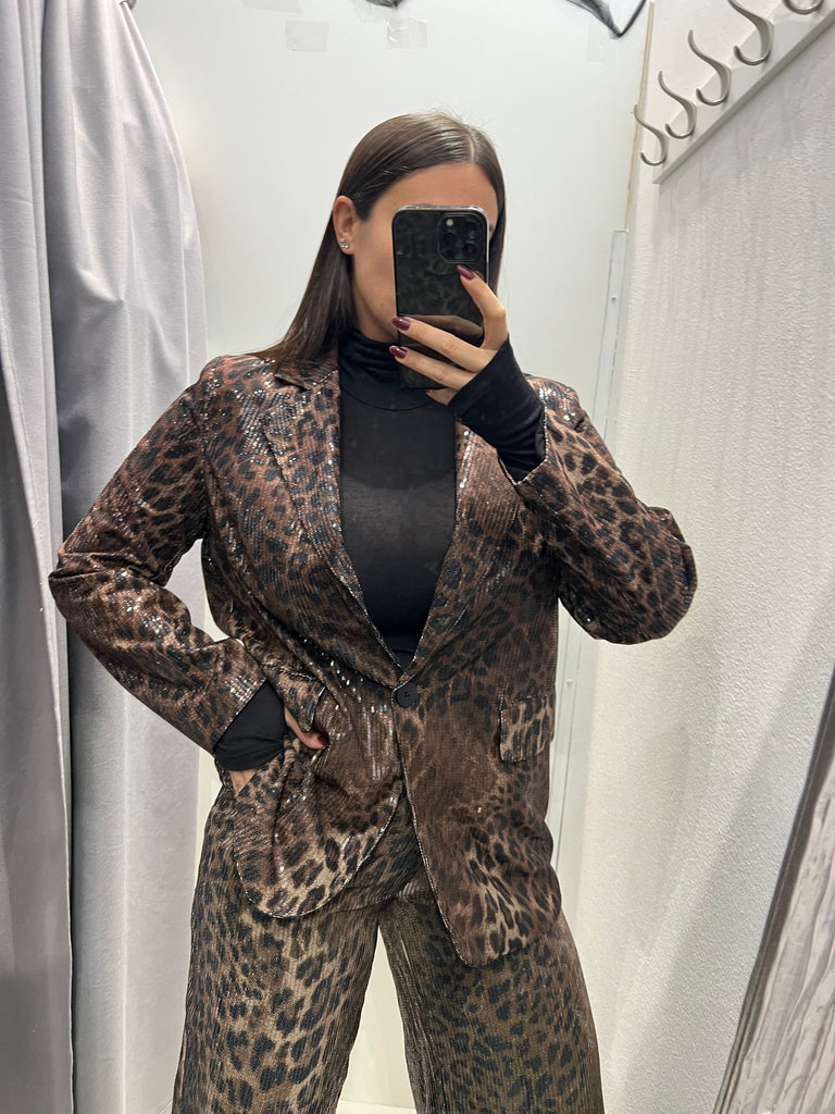 BLK30 LUMINA• Giacca maculata paillettes over