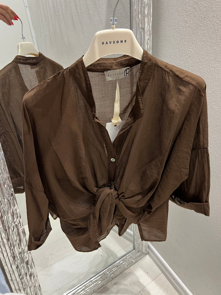 MSS💥HaveOne•Camicia morbida in mussola•Cioccolato