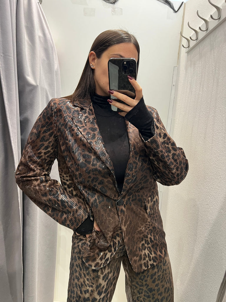 BLK30 LUMINA• Giacca maculata paillettes over