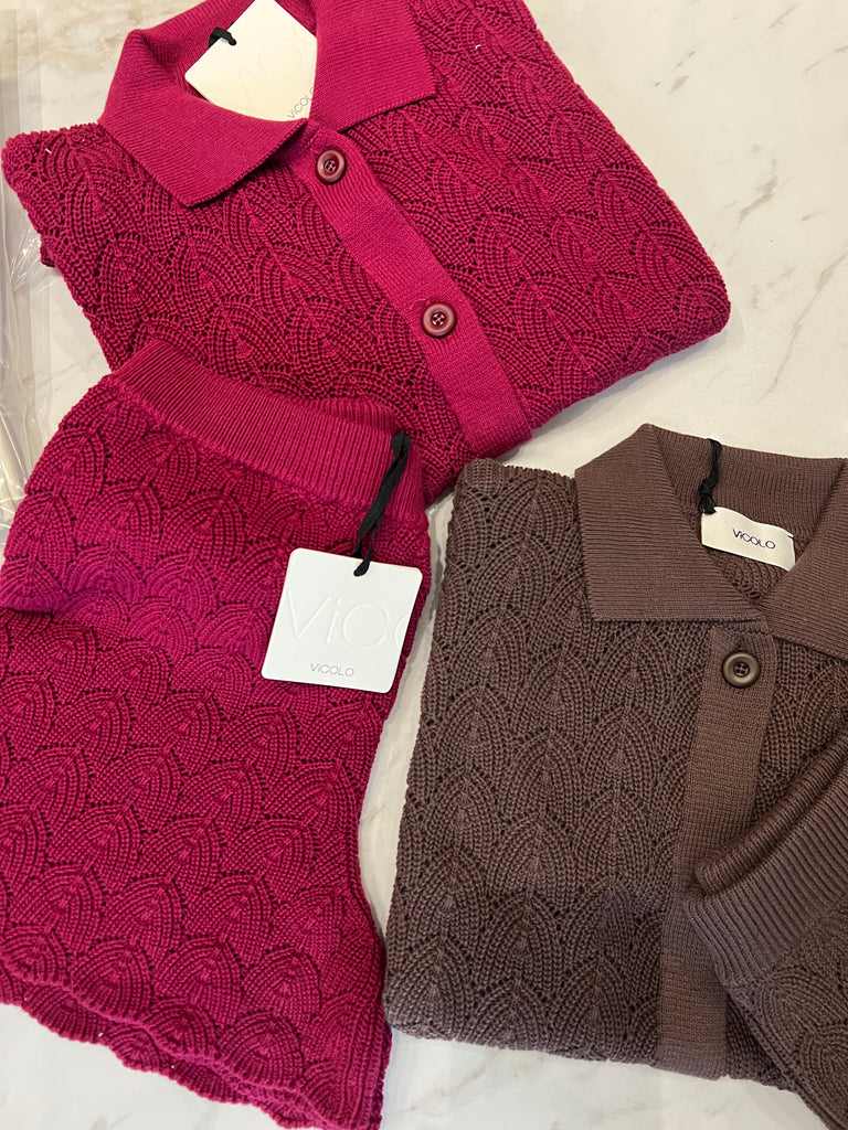 ✅ViCOLO•Coordinato traforato polo e shorts•Più colori