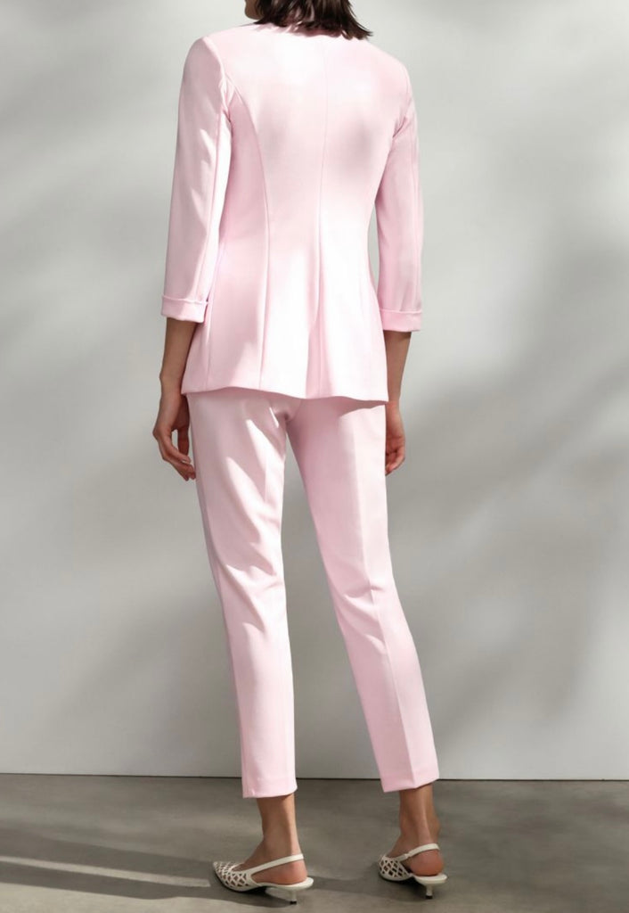 MSS💥IMPERIAL•Pantalone sigaretta con fascia in raso in vita•Rosa baby