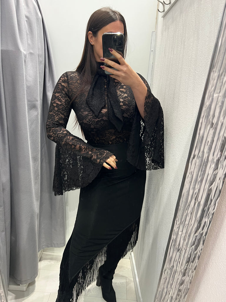 KONTATTO•Maglia pizzo manica campana