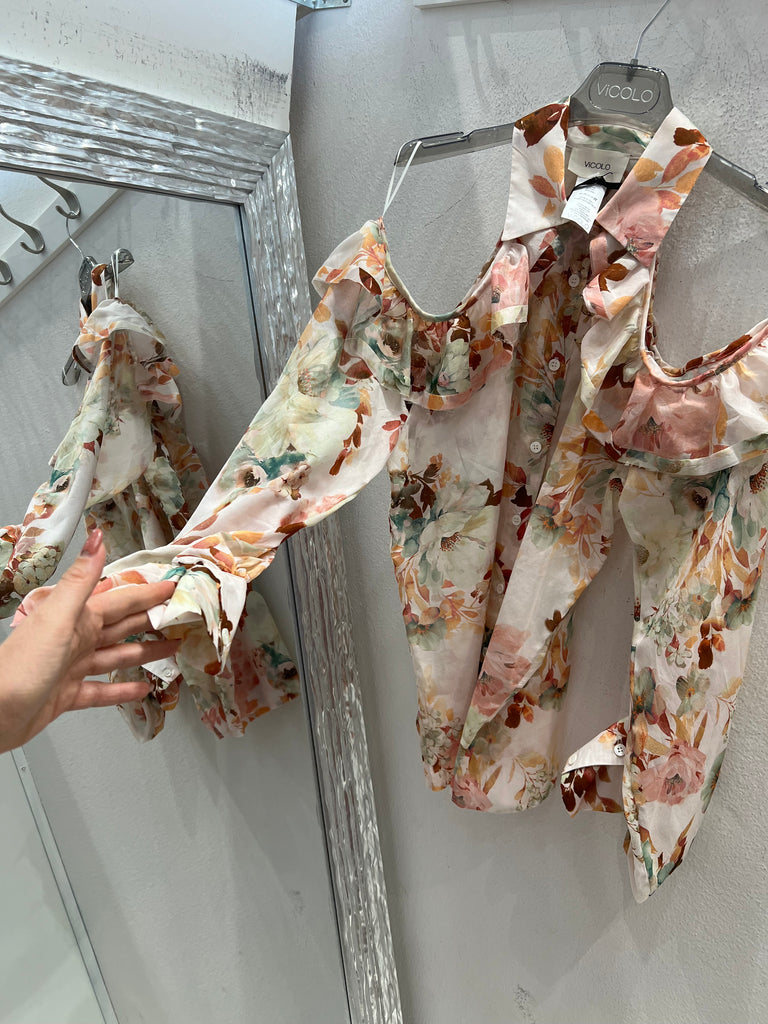 MSS💥ViCOLO•Camicia spalle scoperte fantasia floreale