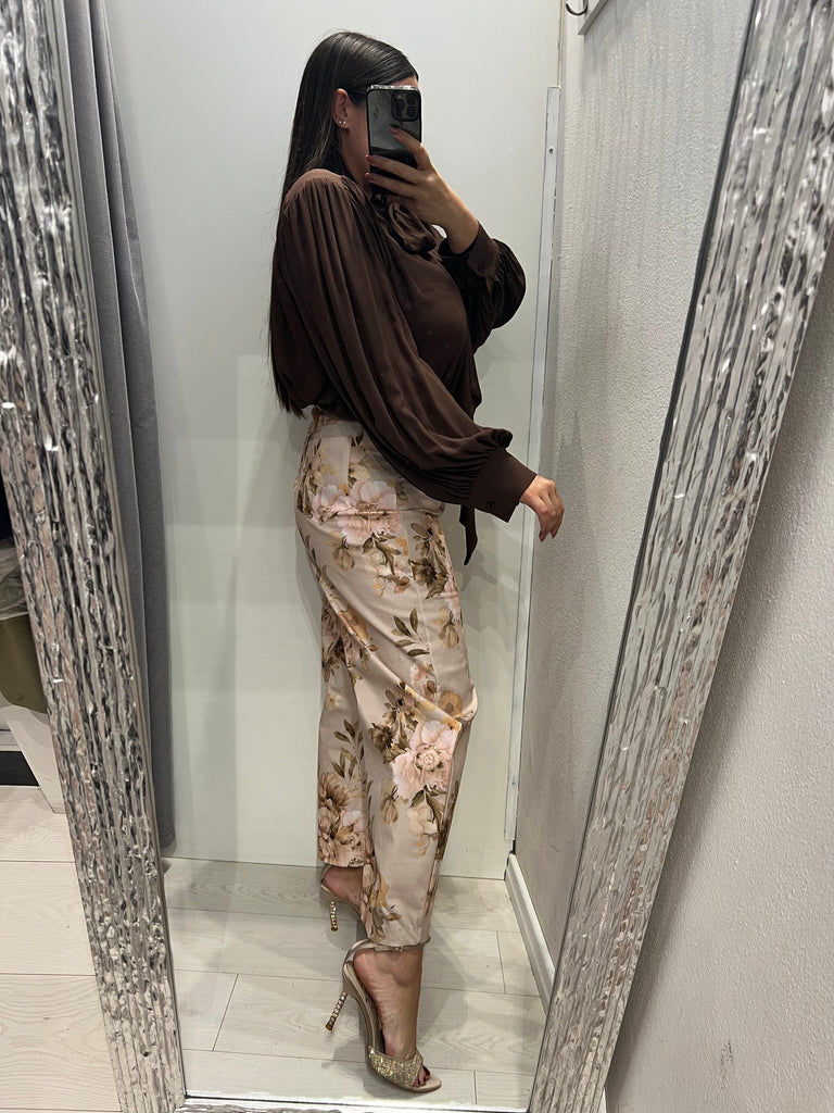 ViCOLO•Pantalone floreale in cotone