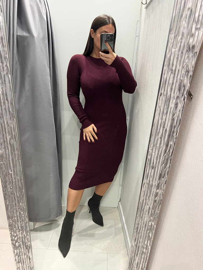 KONTATTO•Abito lungo in maglia a coste•Più colori