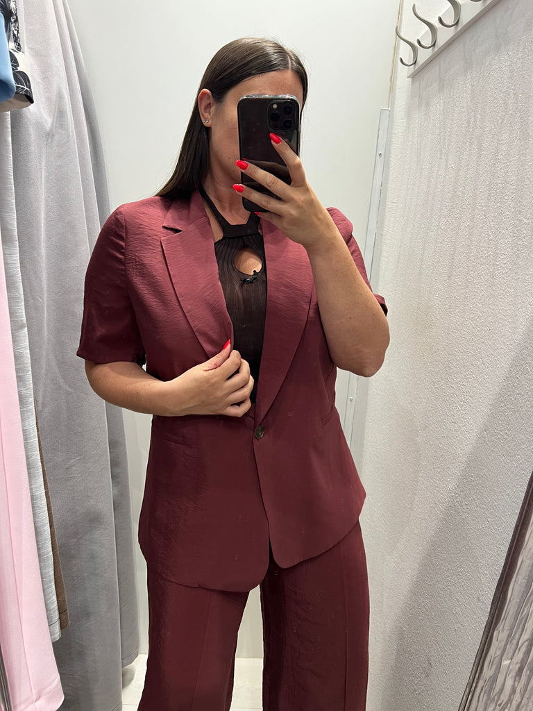 MSS💥HaveOne•Giacca leggerissima manica corta•India bordeaux