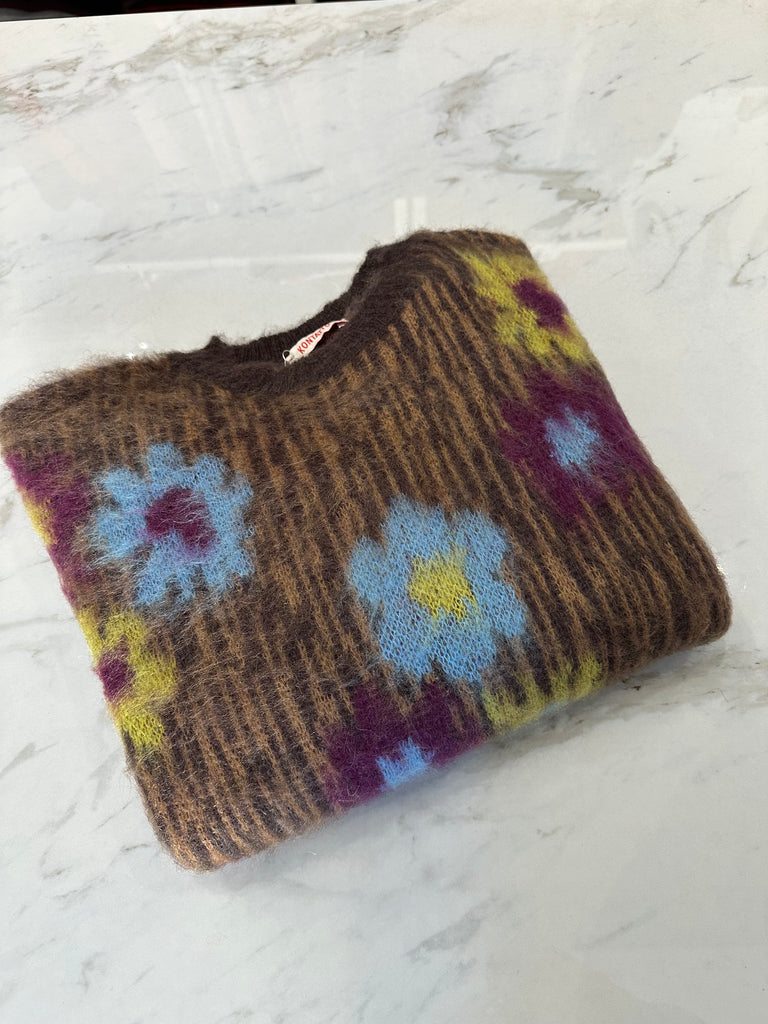 KONTATTO•Maglione misto mohair motivo floreale