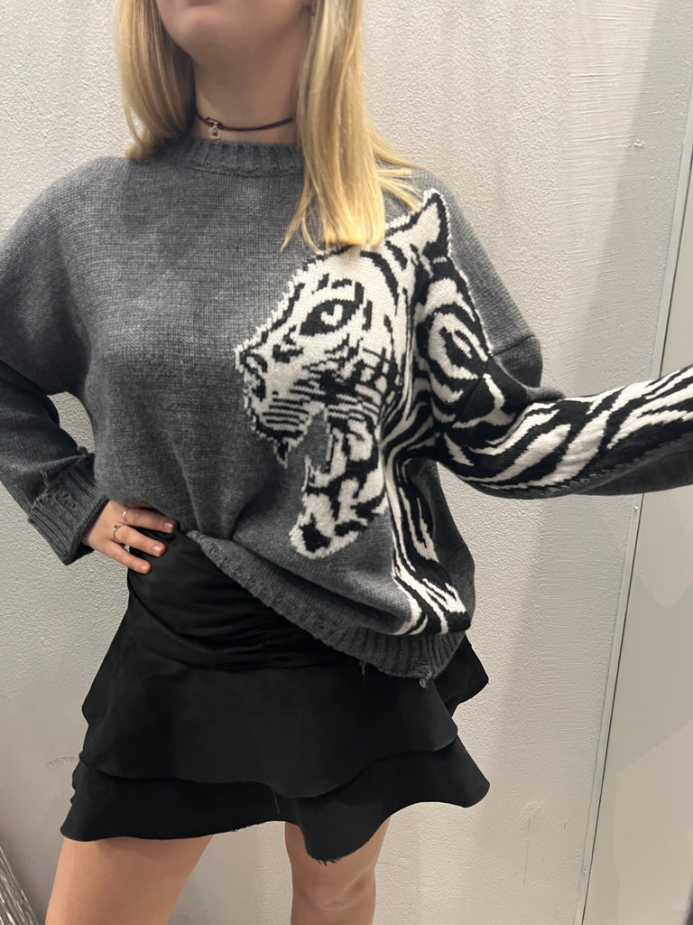 HaveOne•Maglione rotture tigre•Più colori