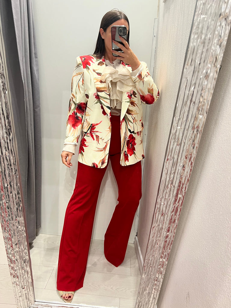 MSS💥HaveOne•Giacca stampa fiore rosso
