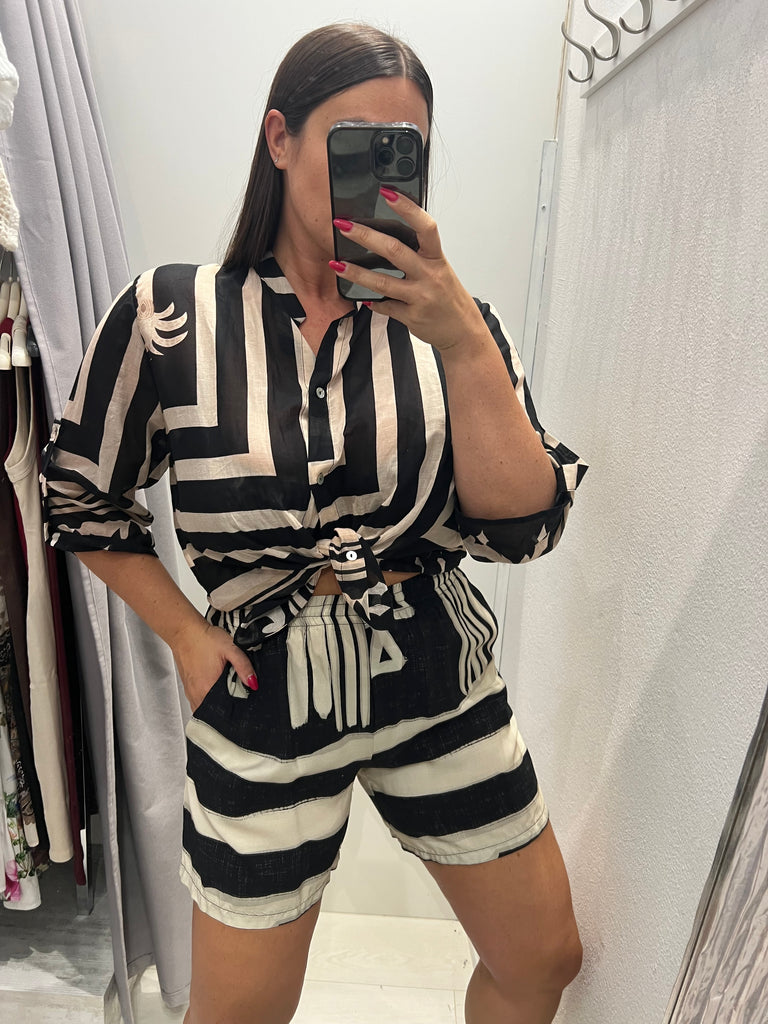 MSS💥HaveOne•Shorts stampa geometrica etnica elastico in vita